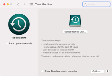 Mac Storage with Time Machine