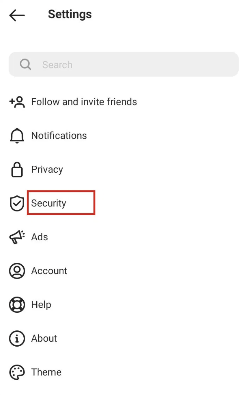 Security settings on Android device.